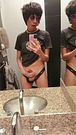 Masturbating in a public bathroom! I hope they don't find me!