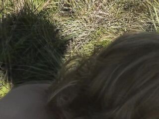 Pervert masturbate on sunbathing exposed woman on wild beach and ejaculation POV