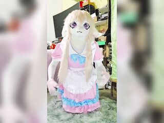 Hawt Kitty kigurumi animegao self SADOMASOCHISM drilled by tentacle