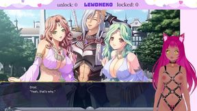 Lewd VTuber Neko Enjoys Big-Bosomed Anime Livestream Fantasies