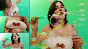 Therian kat girl blows soap bubbles at you HD - Bunny Looner