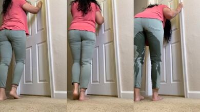 Wetting pants while locked out of bathroom