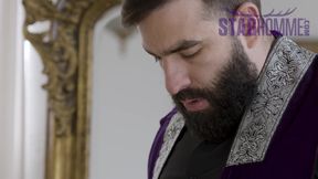 Staghomme Leandro watches big uncut cock slide inside Bastian Karim