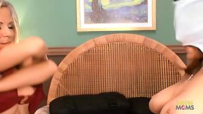 Two hot sluts switch turns getting fucked and sucking each other's holes