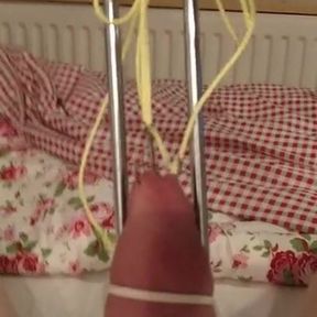 Foreskin piercing with hooks and homemade device