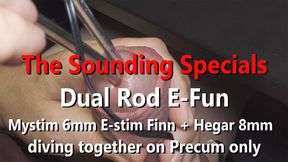 Hot Sounding Fetish Special Estim combo 8mm Hegar plus 6mm Mystim Thin Finn on Precum only