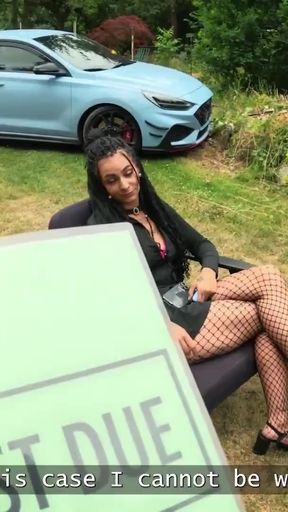 VIP4K.  Babe with pierced nipples and tattoos fucks in the woods   Clip 1