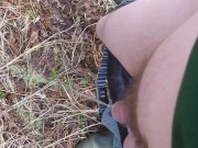 Finnish man pees in the forest and moans