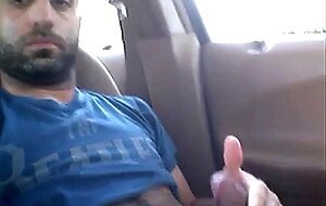 Pajote de barbudo peludo en el coche