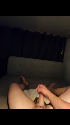Homemade straight guy POV masturbating large penis with pre cum and lube laying on bed self pleasure learning to love himself