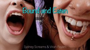 Bound and Eaten ft Virah Payam - A same size vore scene featuring: burping, bloated belly, femdom POV, and female domination - 1080 MP4