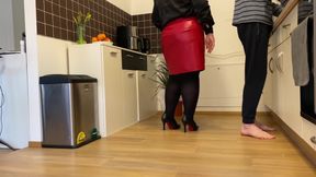 Busty mother in law takes warm cum from behind