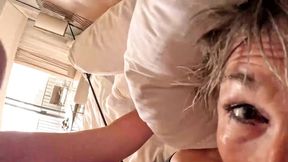 White couple caught in surprised cornered sex scene