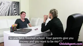 Euro female casting agent bentover and fucked