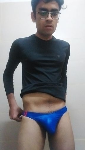 Desi gay Twink Jerking Off in underwear