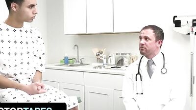 Skinny chap gets his ass nailed with perverted doctor's schlong