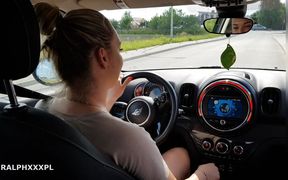 Hot Cheating Wife Pickup a Stranger and Blow Him in Car on a Street