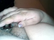 Fat pussy creams on dildo while boring ex snores