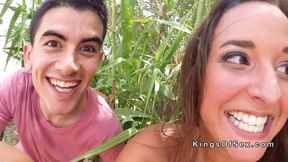 Couple stole camera and fucked outdoor