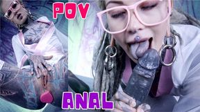 Glasses Girl with Buttplug Gets Fucked by Tattooed Dick, DP and Facial