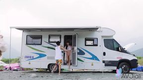 Ranako gets plowed powerful in a locked tent at campsite