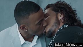 MaleNoir.com - Inked Archer Croft rimmed by black top Zario Travezz