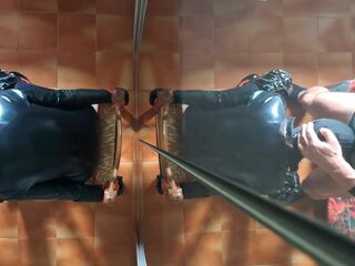 mother I'd like to fuck chairtied, throatfucked with ring gag and throatpie