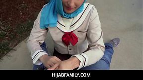HijabFamily  -  Teaching A Girl In Hijab How To Fuck