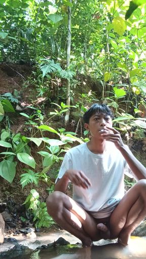 Bra in the river almost caught by people