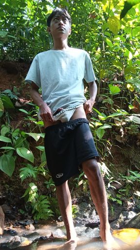 Bra in the river almost caught by people