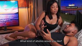 My stepsister makes me take pictures of her for her boyfriend - Creampie - SofiBecker