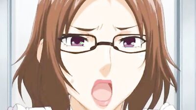 Nerdy anime chick with massive tits gets railed hard in steamy Hentai action