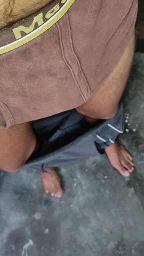 Playing with my cock in the middle of the day, it feels amazing to scratch my balls, pull the tip and shake it without touching