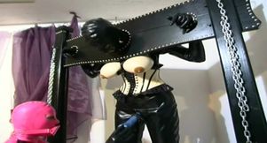 Dominating big boobs in bondage