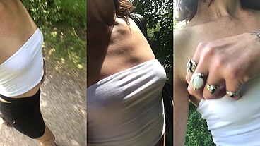 Et encore une petite balade exhib Viens avec moi dans le bois
