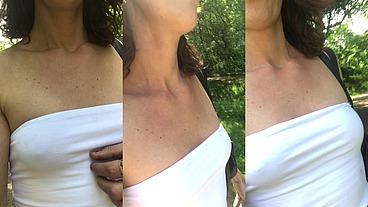 Et encore une petite balade exhib Viens avec moi dans le bois