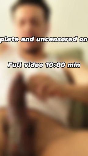 Iconic moment from "Man with a huge uncut cock jerkin off while talking dirty."