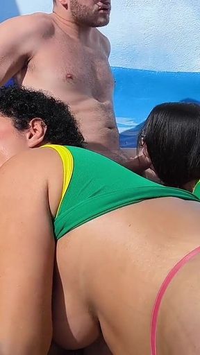 Anal and Vaginal Pool Rubbing