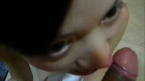Cute and beautiful Japanese petite girlfriend giving head
