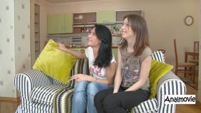 Kani &amp; Milla Do Threesome Anal ATM, Multiple Positions on the Sofa Cum in Mouths, Russians From Way Back