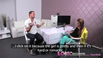 Massive Cock Pumps Thick Loads Into Casting Agent's Eager Pussy