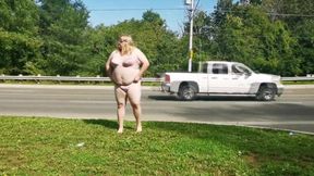 Sissy publicly stripped bare bra panties exposed on street