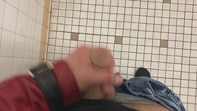 Dante Colle Strokes His Massive Cock in the Bathroom Until He Explodes