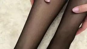 Mature Wife in Seamless Black Pantyhose Sucking Husbands Cock