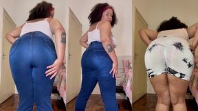 bbw big ass farting and burping in jeans and leggings