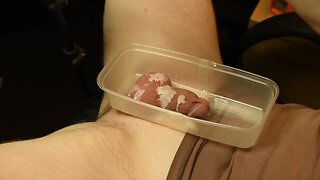 Teenager penis encased in hot wax cbt