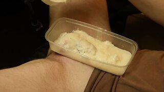 Teenager penis encased in hot wax cbt