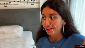 I'_m lost a game and went for a walk outside with cum on my face - Cumwalk