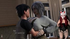 Playful fox seduces old man in visual novel