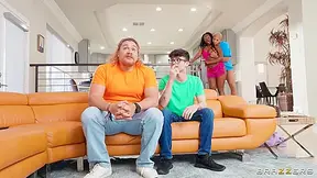 Ricky Johnson, Thomas Johnson And Tessa Thomas - Sneakily Rides Rickys Big Black Cock Next To His Friends